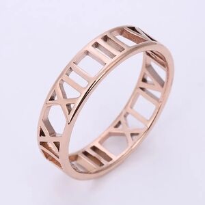 18 KT Gold Over Titanium Roman Numeral Ring